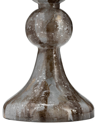 Glass, 18"H, Bubbly Candle Holder, Brown