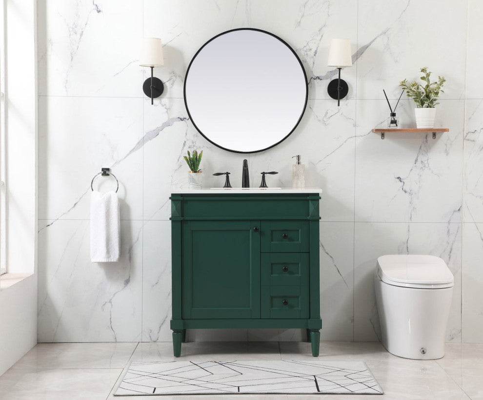Home Living 21" Transitional Green-Light Bathroom Vanity