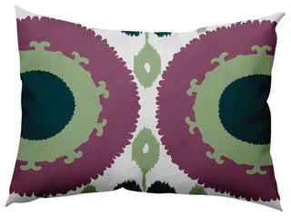 Boho Indoor/Outdoor Lumbar Pillow, Green, 14x20"