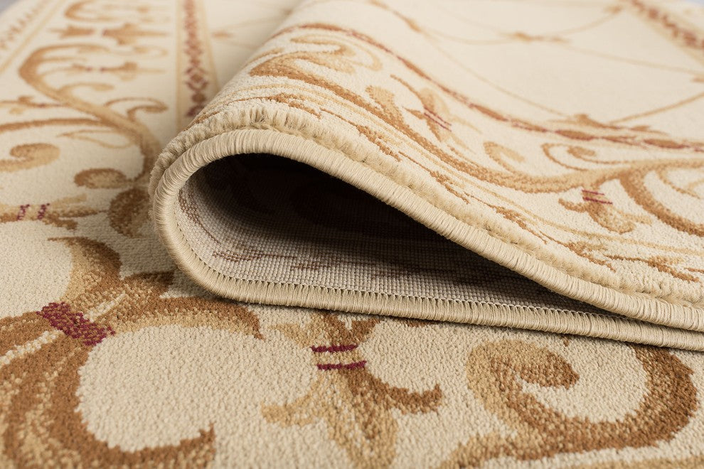 Orleans Traditional Border Area Rug, Ivory, 2'x3'