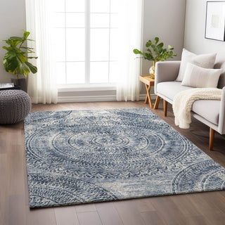 Addison Premium Washable Mayfield AMF113 Blue 9' x 12' Rug