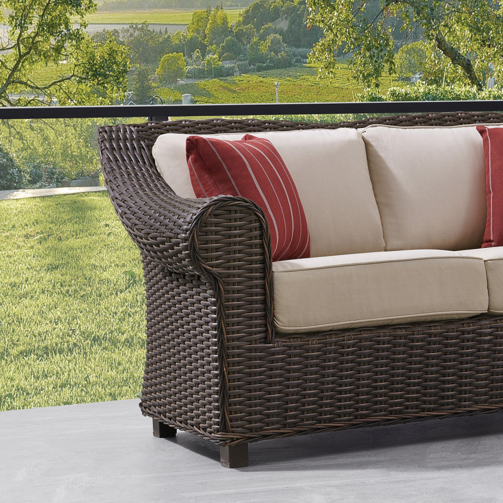 Martha Stewart Cedarstone 4-Piece Outdoor Conversation Set, Dark Brown