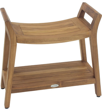 Patented AsiaÂ® Ascend Teak Shower Bench with Shelf