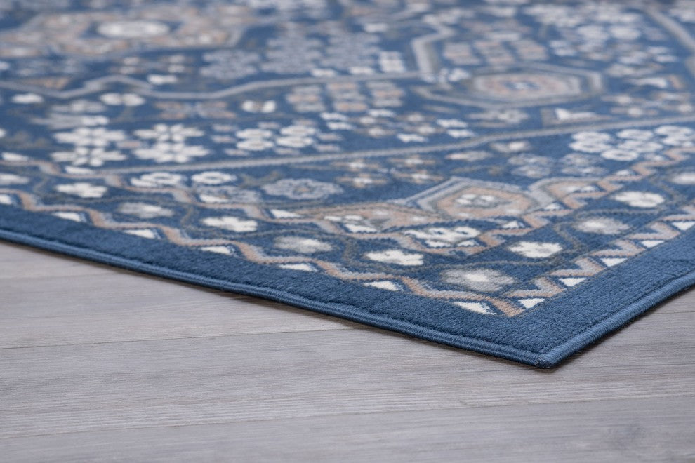 Logan Traditional Oriental Area Rug, Navy, 2'x10' Runner