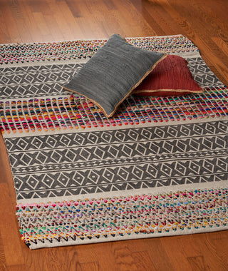 Ox Bay Von Ace Multi Chindi Flatwoven Area Rug, 5' x 7'