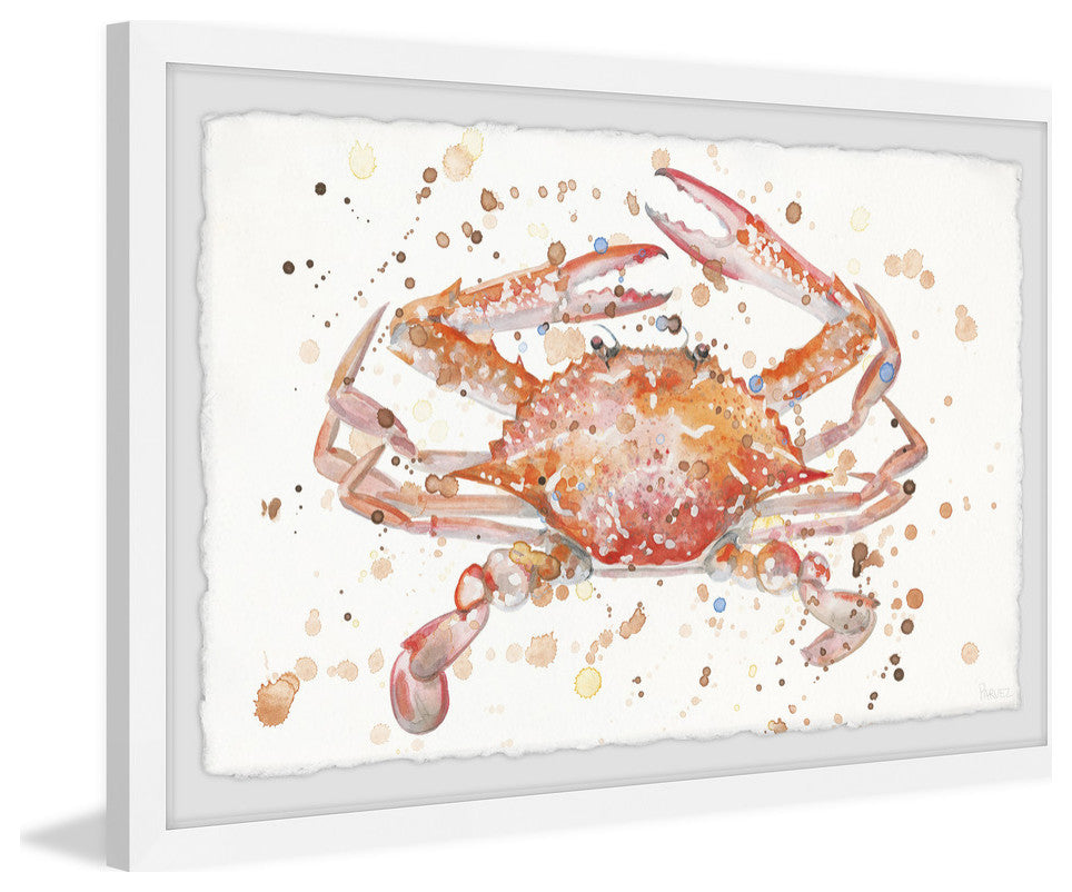 "Crab Splash" Framed Painting Print, 45"x30"