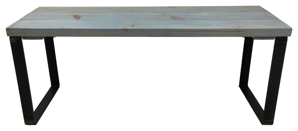 Bedroom or Entryway Bench, Heavy Duty Industrial Metal Legs, Celeste, Length 36", Fits Twin Bed