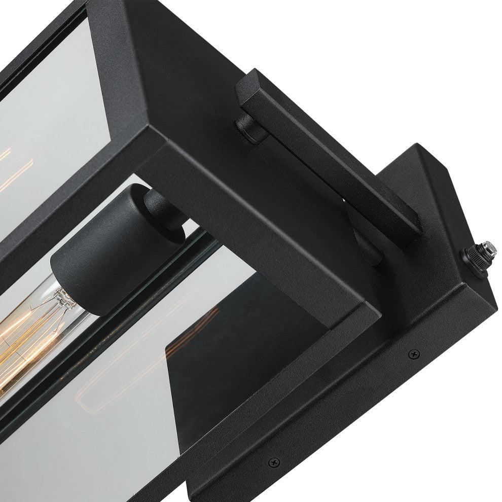 16.5" H 1-Light Dusk to Dawn Black Outdoor Wall Lantern Sconce