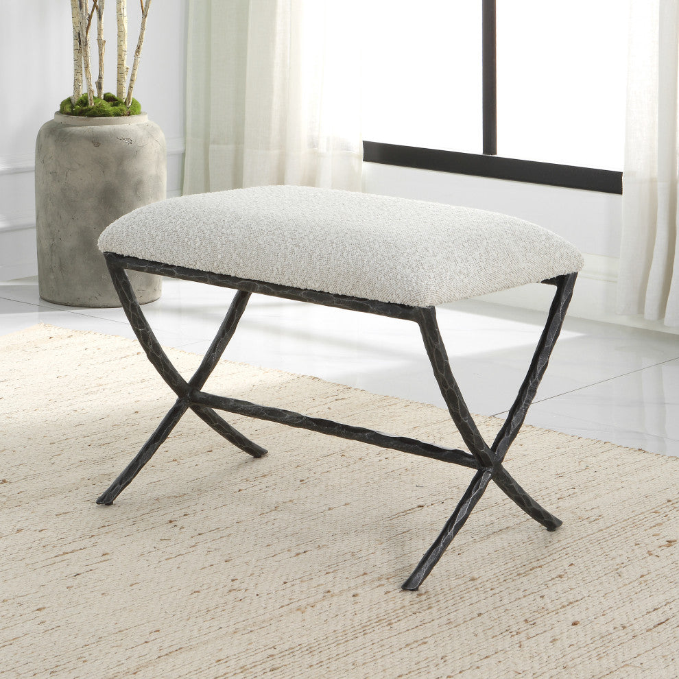 Uttermost Brisby Gray Fabric Small bench