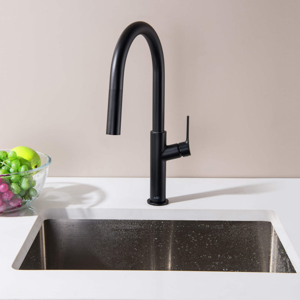 Fusion-T Single Handle Pull Down Kitchen Sink Faucet, Matte Black