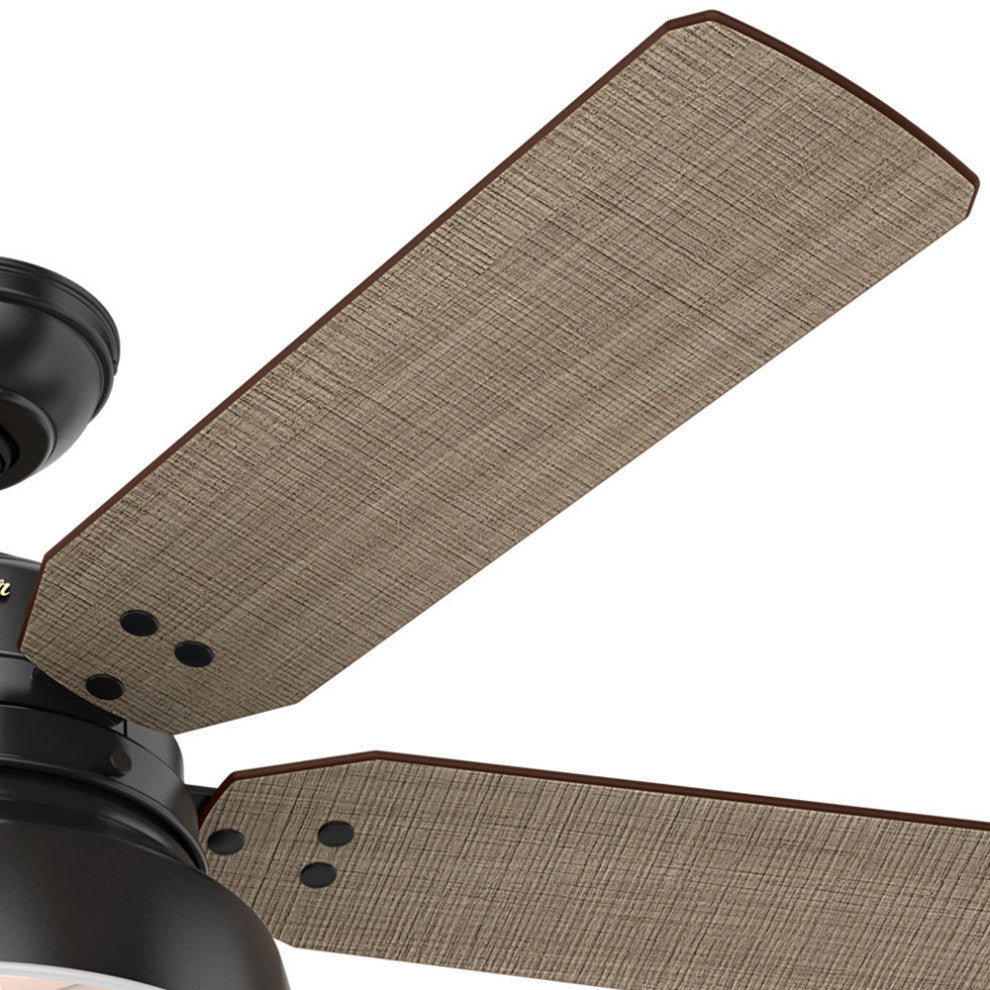 Hunter Fan Company  52" Mill Valley Ceiling Fan With Light, Matte Black