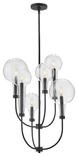 Hinkley 27.75" Alchemy Multi-Tier 6- Light Chandelier, Black