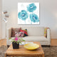 "Flower Burst In Aqua I" by Vanessa Austin, Canvas Print, 18x18"