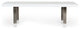 Modrest Lenny Modern White High Gloss and Stainless Steel Gun Metal Dining Table