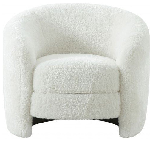 Dakota Faux Shearling Armchair, White