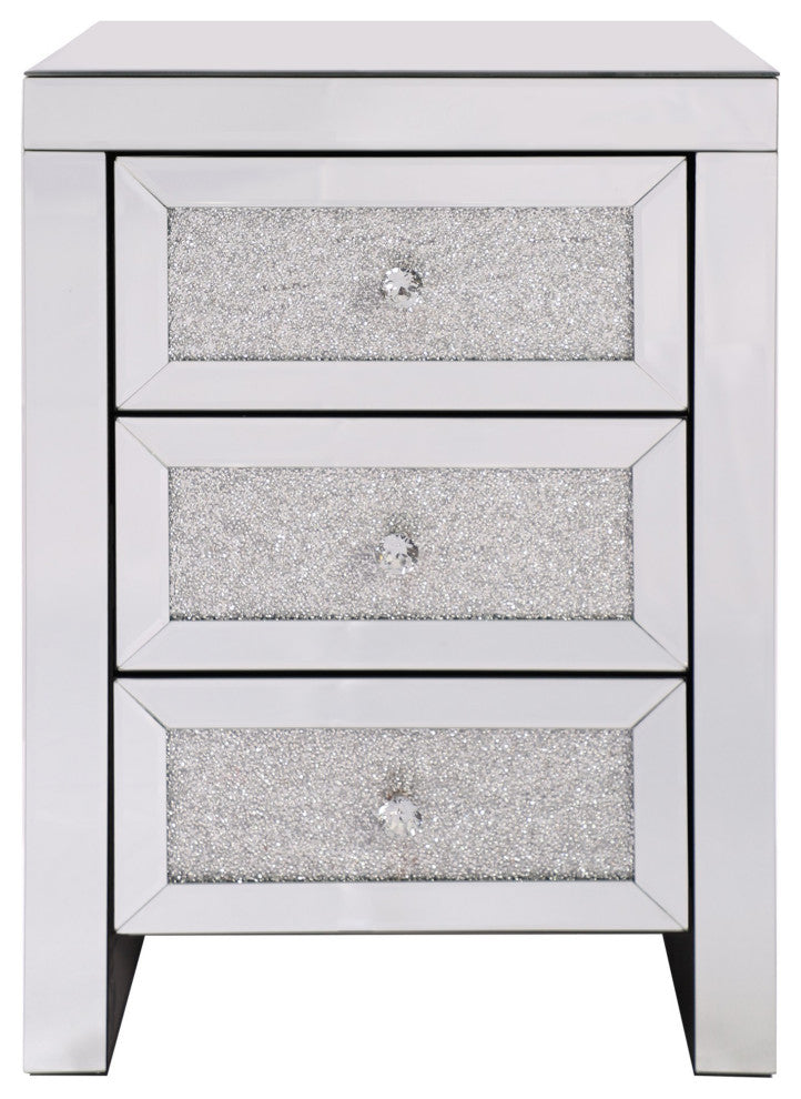 3-Drawer Wood Nightstand with Handle