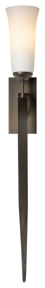 Sweeping Taper ADA Sconce, Dark Smoke Finish, Opal Glass, Incandescent