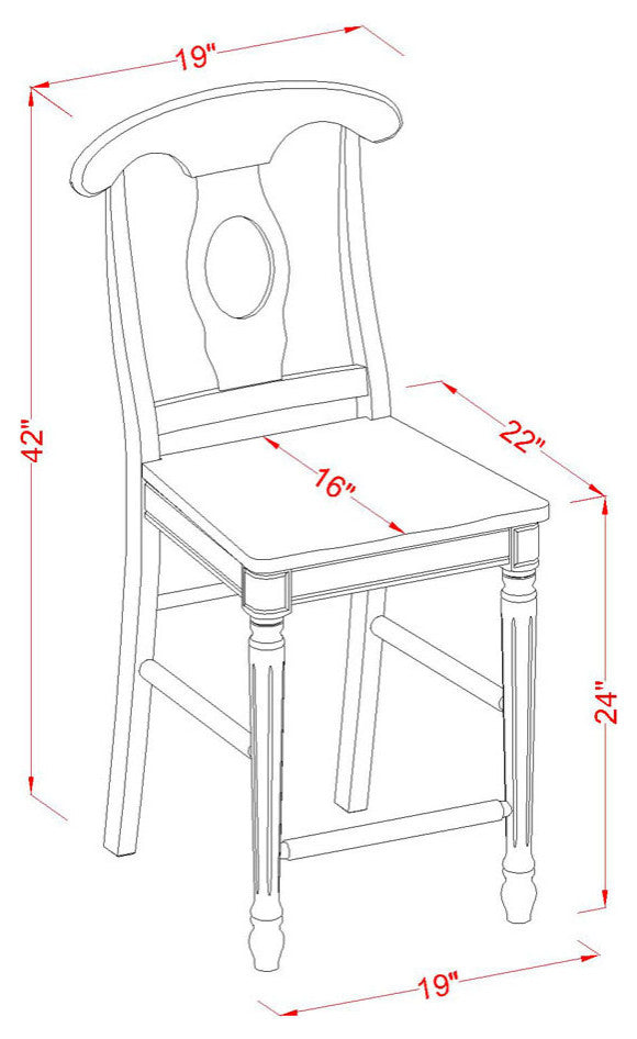 5 Pc Counter Height Table And Chair Set - Dining Table And 4 Kitchen Bar Stool