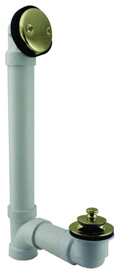Twist & Close Sch. 40 PVC Bath Waste With Two-Hole Elbow In Oil Rubbed Bronze, Polished Brass
