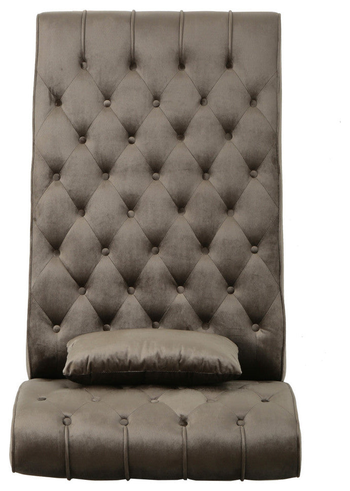 GDF Studio Rafaela Tufted New Velvet Chaise Lounge, Gray