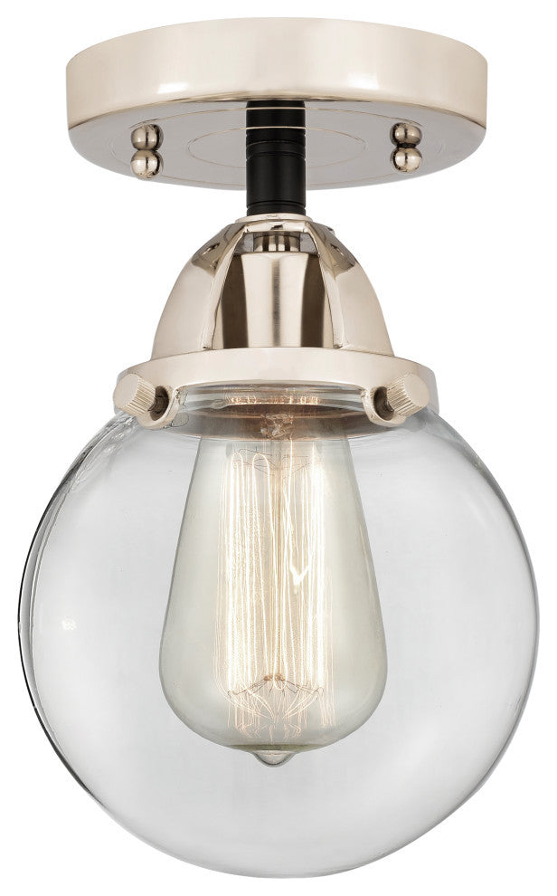 Beacon Semi-Flush Mount, Black Polished Nickel, Clear, Clear