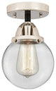 Beacon Semi-Flush Mount, Black Polished Nickel, Clear, Clear