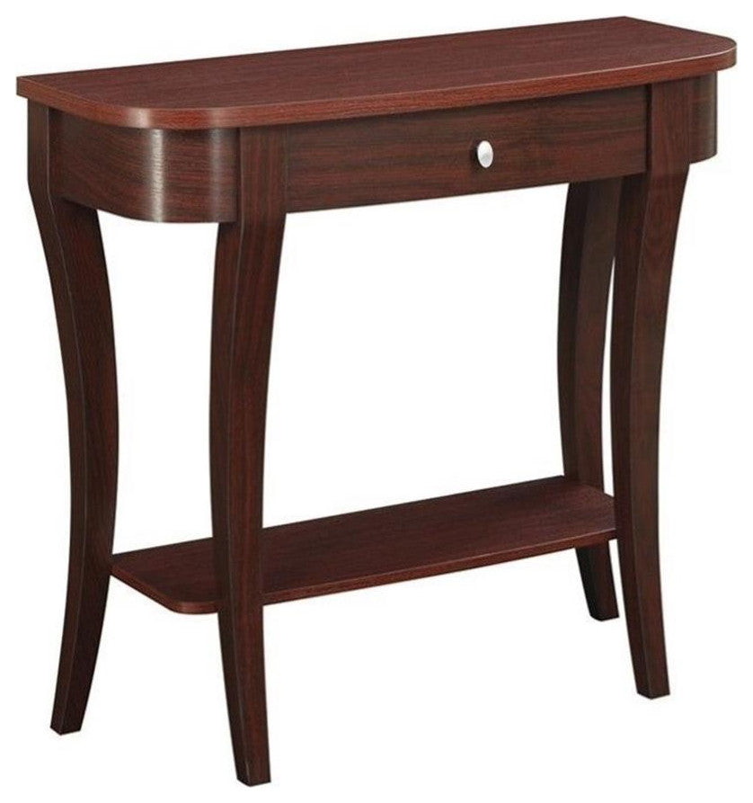 Convenience Concepts Newport Console Table in  Mahogany Espresso Wood Finish