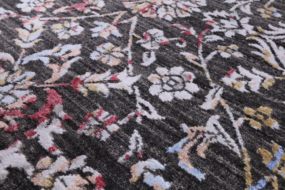 2' 7" X 10' 1" Runner Persian Wool and Silk Hand-Knotted Rug Q7068