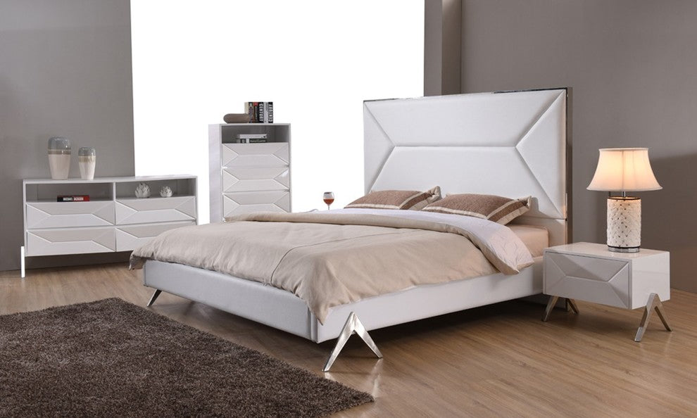 Modrest Candid Modern White Bed, Queen