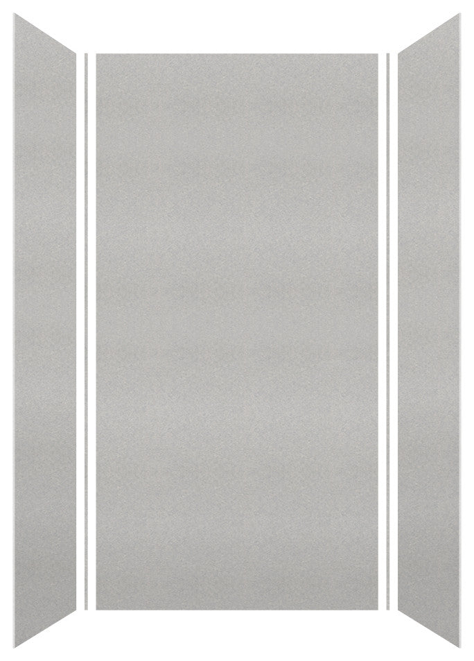 Transolid SaraMar 48"x36"x96" 3-Piece Shower Wall Kit, Grey Beach Velvet