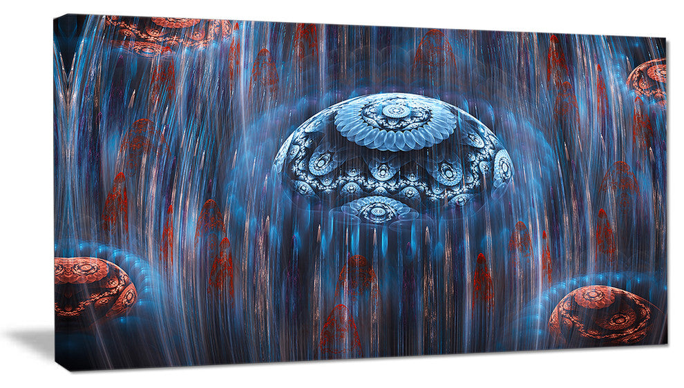 Blue World of Infinite Universe, Abstract Canvas Art Print, 40x20