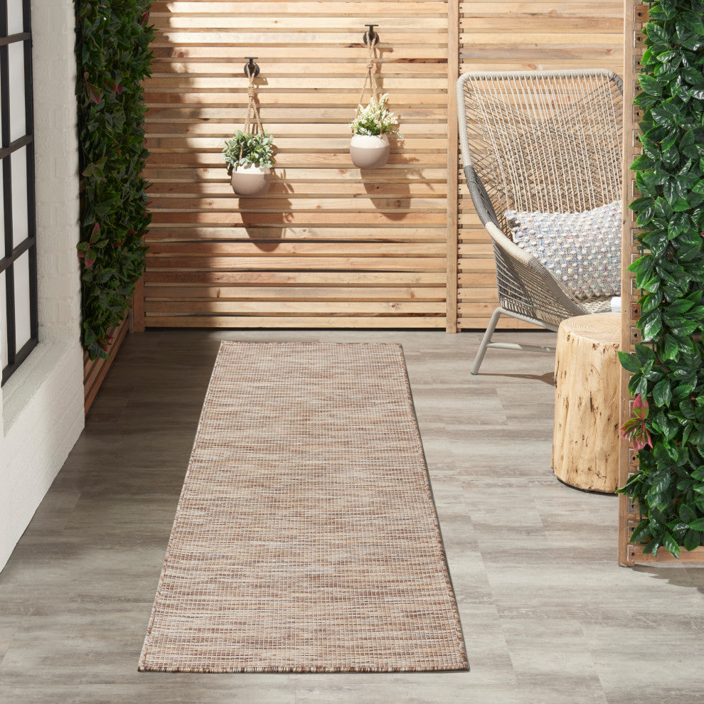 Nourison Positano Contemporary Area Rug, Beige, 2'2"x8' Runner