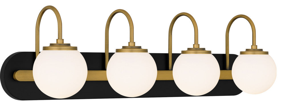 Quoizel DES8631 Desmond 4 Light 30"W Vanity Light - Matte Black