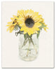 Sunflowers In Mason Jar 11x14 Canvas Wall Art