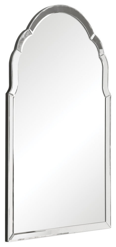 Uttermost Brayden Traditional MDF Wood Arch Decorative Mirror in Silver