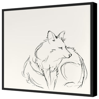 Fox Sketch 1 Fine Art Print, Black, 20"x20"