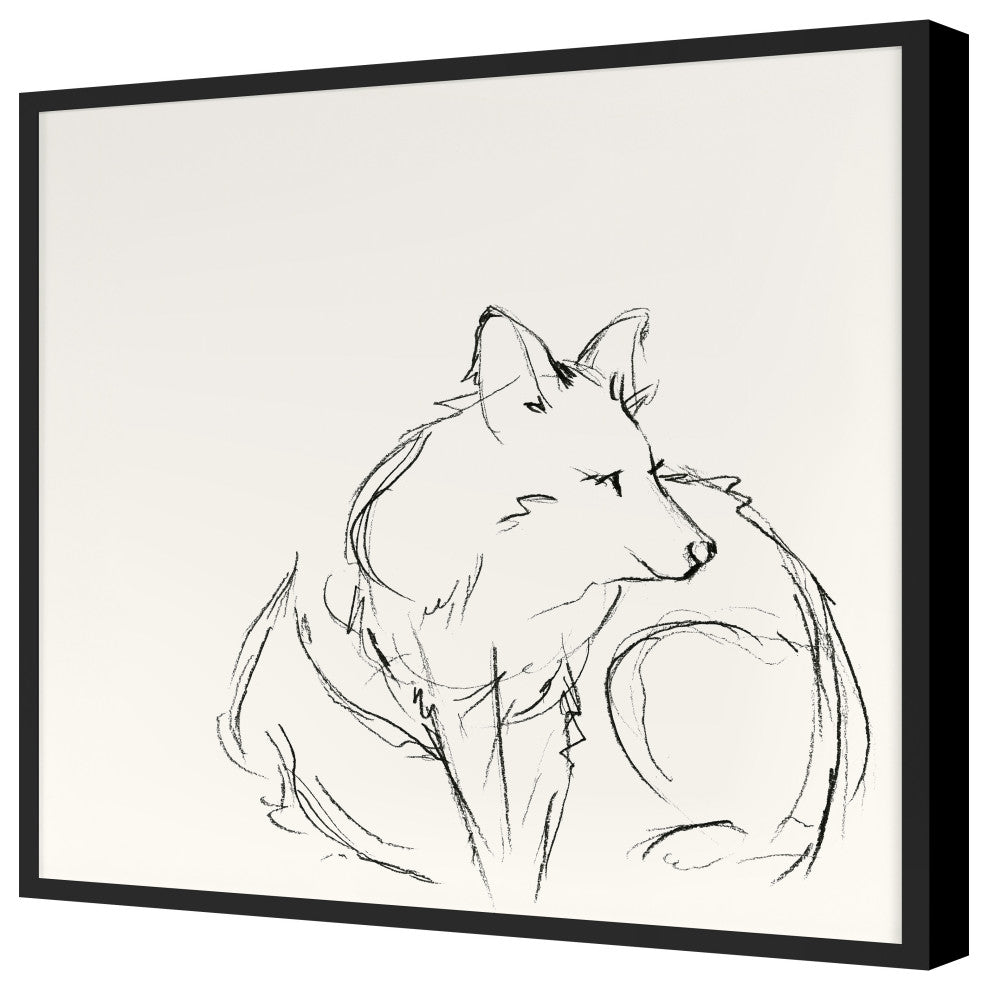 Fox Sketch 1 Fine Art Print, Black, 20"x20"