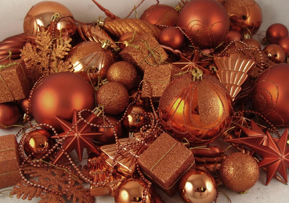 125-Piece Club Pack of Shatterproof Jet Black and Silver Christmas Ornaments , B