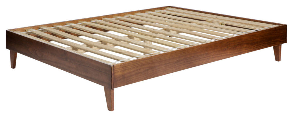Solid Wood Queen Platform Bed - Walnut