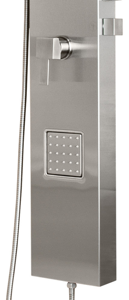 Pulse 1034 Waimea Shower Column - Matte Stainless Steel With Brushed Fixtures