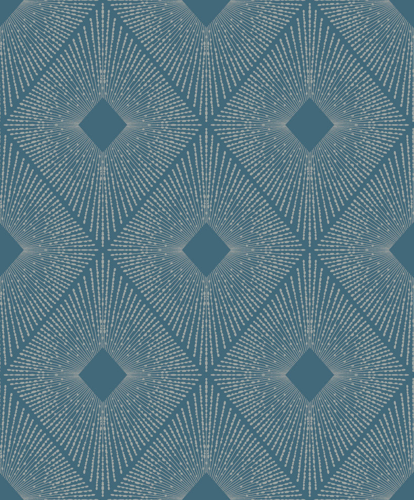 Blue & Silver Harlowe Wallpaper