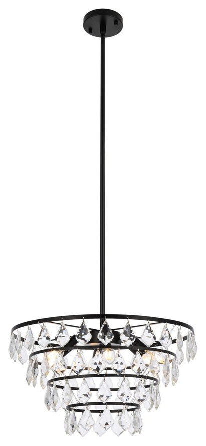 Elegant Lighting Ella 6-Light Pendant Black