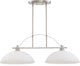 Nuvo 2-Light Bentley Pendant Light Fixture, Brushed Nickel