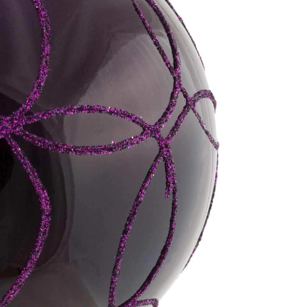 Vickerman N182426D 4" Plum Candy Finish Ornament With Circle Glitter