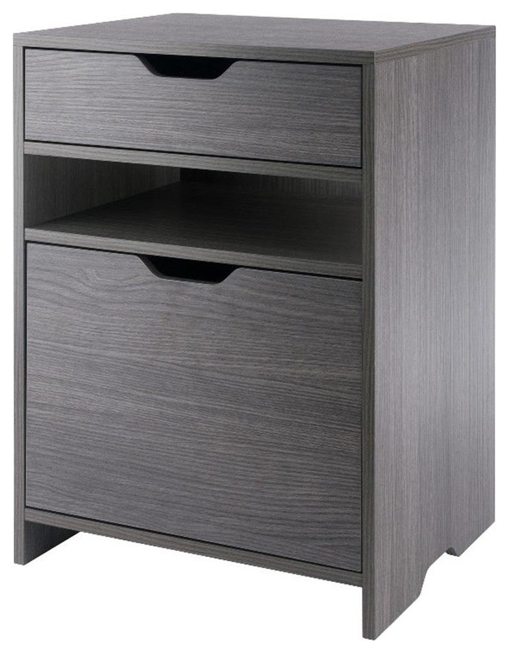 Winsome Nova Filing Contemporary Wood Storage Cabinet in Charcoal