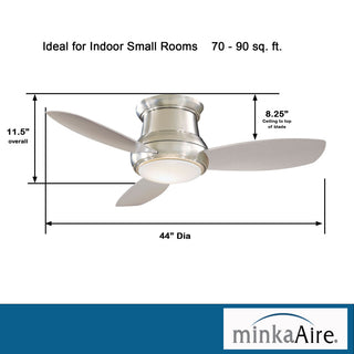 MinkaAire Concept II 44 LED Concept II 44" 3 Blade Indoor LED - Brushed Nickel