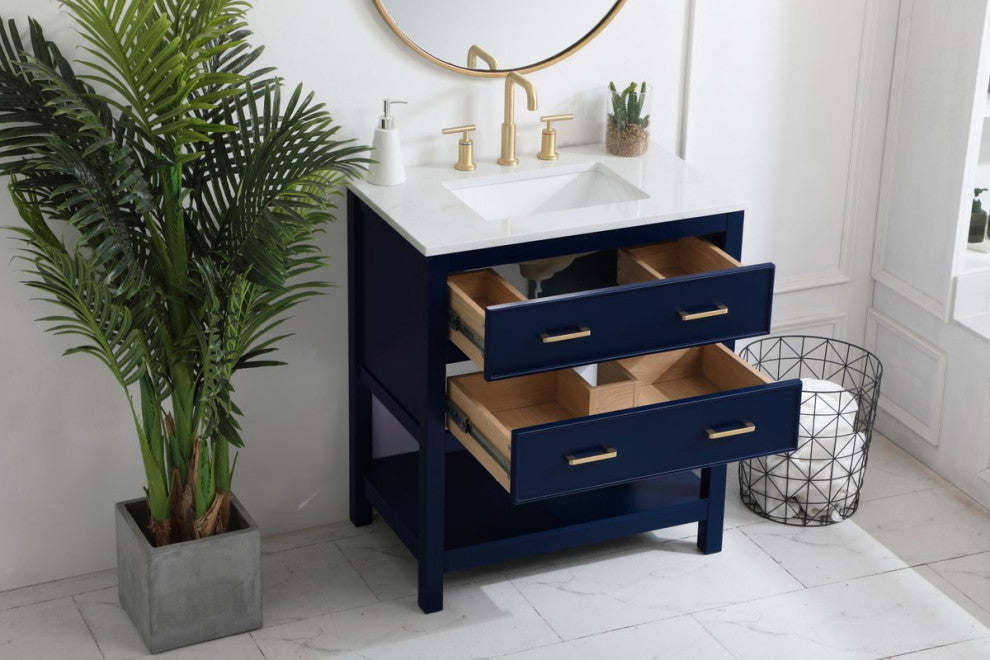 Home Living 30" Single Bathroom Vanity, Blue