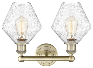 Cindyrella 2-Light 17" Bath Vanity Light, Antique Brass, Seedy Shade