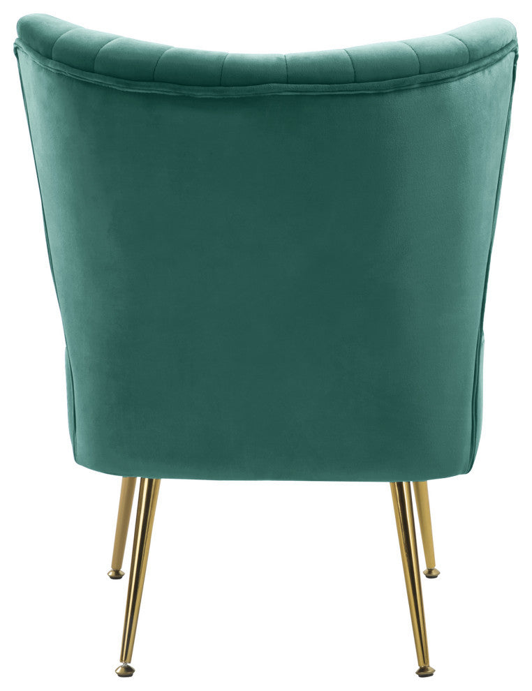 Tess Channel Tufted Velvet Upholstered Accent Chair, Mint