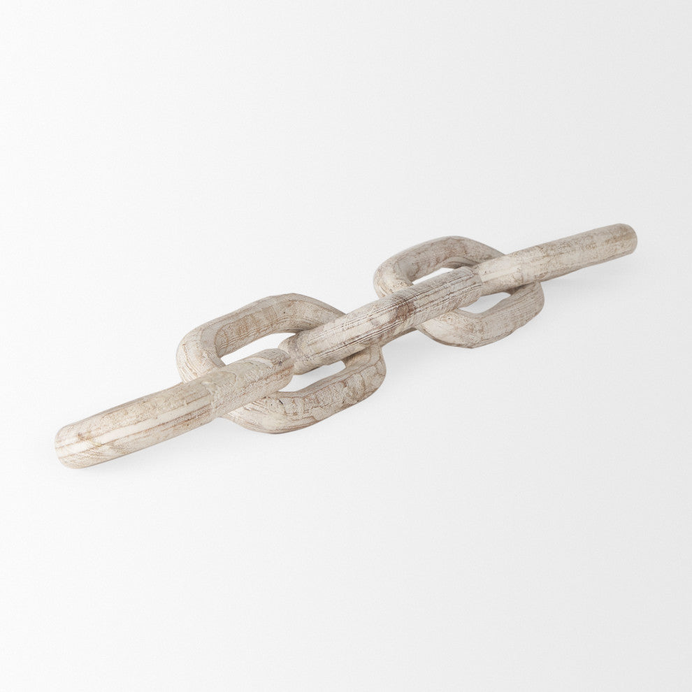 Alix 29.0Lx5.0Wx5.0H Beige Wooden Link Chain Decorative Object